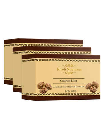 Buy Khadi Nutriment Cedarwood Soap, 125 gm (Pack of 3) - Purplle
