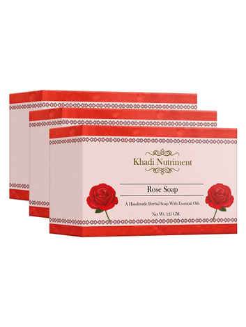 Buy Khadi Nutriment Rose Soap,125 gm (Pack of 3) - Purplle