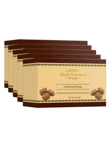 Buy Khadi Nutriment Cedarwood Soap, 125 gm (Pack of 5) - Purplle
