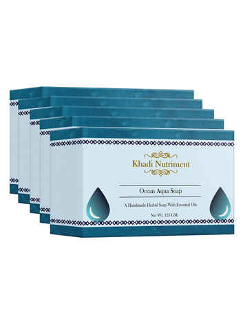 Buy Khadi Nutriment Ocean Aqua Soap,125 gm (Pack of 5) - Purplle
