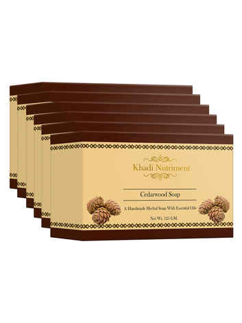 Buy Khadi Nutriment Cedarwood Soap, 125 gm (Pack of 6) - Purplle