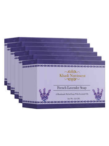 Buy Khadi Nutriment French Lavender Soap,125 gm (Pack of 6) - Purplle