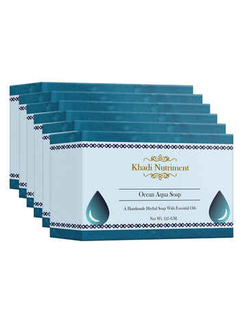 Buy Khadi Nutriment Ocean Aqua Soap,125 gm (Pack of 6) - Purplle