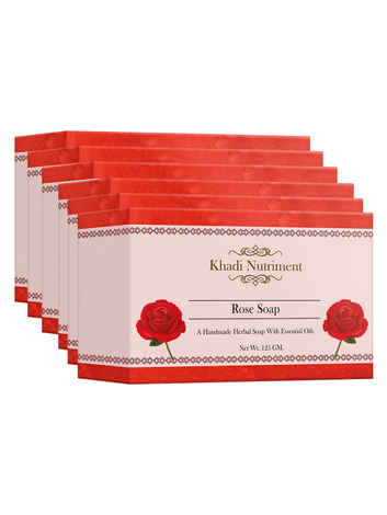 Buy Khadi Nutriment Rose Soap,125 gm (Pack of 6) - Purplle