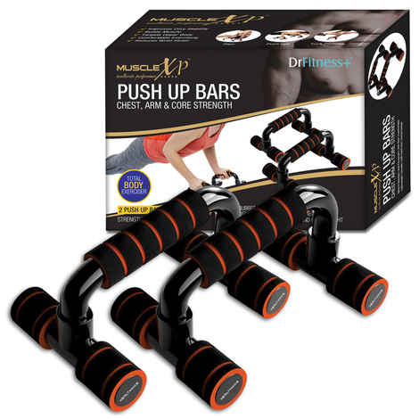 Buy MuscleXP DrFitness+ Push Up Bars Stand with Foam Grip Handle for Chest Press, Arm & Core Strength, Home Gym Fitness Exercise for Men and Women - Purplle