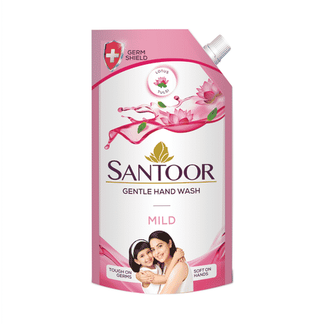 Buy Santoor Mild Gentle Hand Wash, 750 ml with Natural goodness of Lotus & Tulsi - Purplle