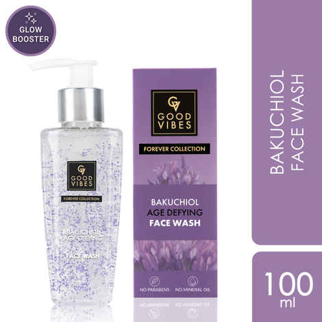 Buy Good Vibes Bakuchiol Age Defying Face Wash | Deep Cleansing | Vegan, No Parabens, No Mineral Oil, No Silicones, No Animal Testing (100 ml) - Purplle