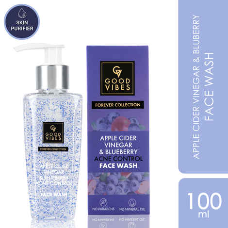 Buy Good Vibes Apple Cider Vinegar & Blueberry Anti Acne Face Wash (100 ml) - Purplle