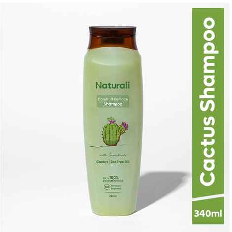 Buy Naturali Dandruff Defence Shampoo with Tea Tree Oil & Cactus Extracts | Prevents Dandruff | Paraben and Sulphate Free Shampoo | Anti Dandruff Shampoo ,340 ml - Purplle