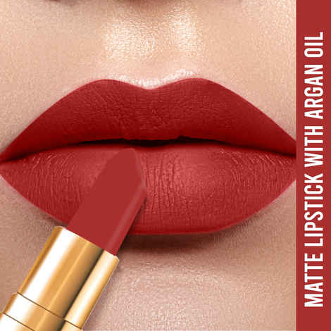 Buy NY Bae Argan Oil Infused Matte Lipstick Runway Range - Passe 8 (4.5 gm) | Red | Creamy Matte Finish | Enriched with Argan Oil | Rich Colour Payoff | Full Coverage | Long lasting | Smudgeproof | Weightless | Cruelty Free - Purplle