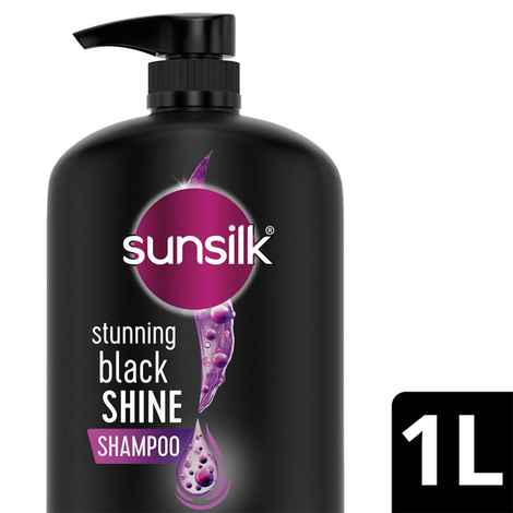 Buy Sunsilk Stunning Black Shine Shampoo 1 ltr - Purplle
