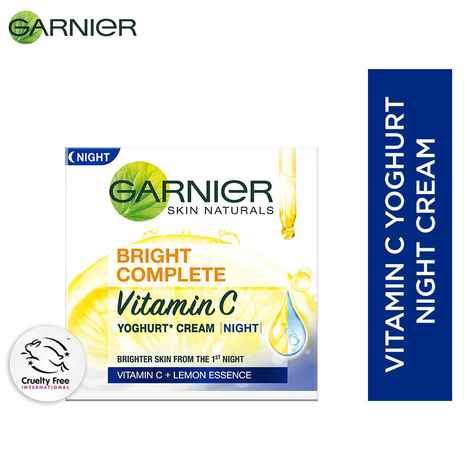 Buy Garnier Bright Complete VITAMIN C + LEMON ESSENCE YOGHURT Night Cream - 40 gm - Purplle