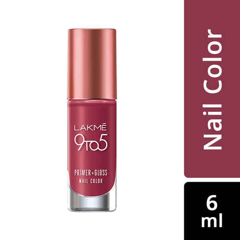 Buy Lakme 9 To 5 Primer + Gloss Nail Color - Berry Business (6 ml) - Purplle