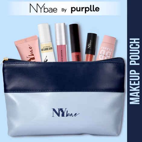 Buy NY Bae Twin Hues Makeup Pouch | Makeup Bag | Dual Tone | Blue | Multi Purpose | Travel Friendly - Blues 02 - Purplle