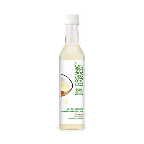 Buy Organic Harvest Cold Pressed Extra Virgin Organic Coconut Oil For All Types of Hair, Skin 500 ml - Purplle