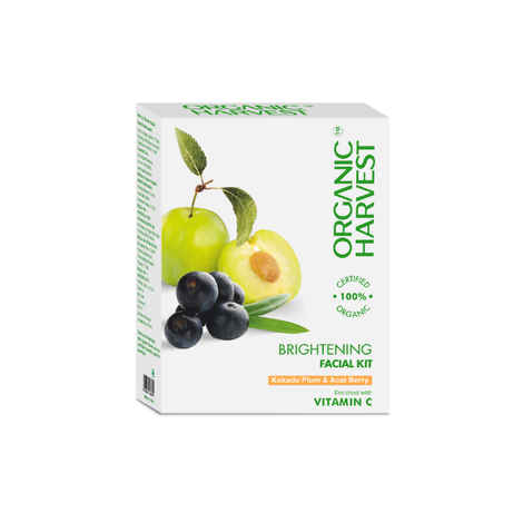 Buy Organic Harvest Brightening Facial Kit For Women Infused with Kakadu Plum & Acai Berry Extracts - Pack of 1 - Purplle