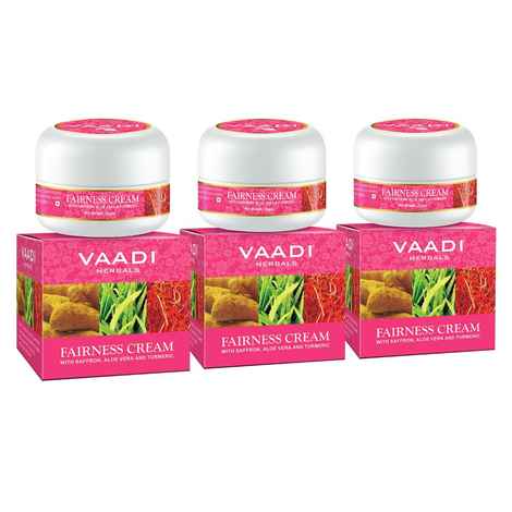 Buy Vaadi Herbals Fairness Cream Saffron, Aloe Vera & Turmeric Extracts (30 g) (Pack of 3) - Purplle