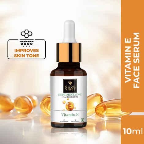 Buy Good Vibes Vitamin E De-Pigmentation Skin Serum | UV protection | Antioxidant | With Liquorice | No Parabens No Sulphates No Animal Testing (10 ml) - Purplle