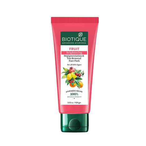 Buy Biotique Fruit Brightening Depigmentation & Tan Removal Face Pack (100 gm) - Purplle