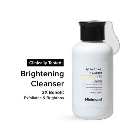 Minimalist 7% alpha Lipoic + Glycolic Cleanser with Vitamin B5 + Betaine + Xylitylglucoside for Brightness & Smoothens Skin | Face Wash to brighten & Smoothen your skin - 100 ml