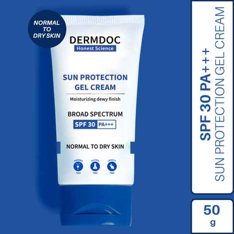 Buy DermDoc UVA & UVB Broad Spectrum Sun Protection Gel Cream with SPF 30 & PA+++ | body lotion with spf | spf | moisturizing with spf | sunscreen | sunscreen for dry skin | - Purplle