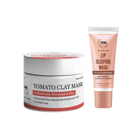 Buy Combo of 2- Tomato Clay Mask 50gm + Lip Sleeping Mask 10g - Purplle