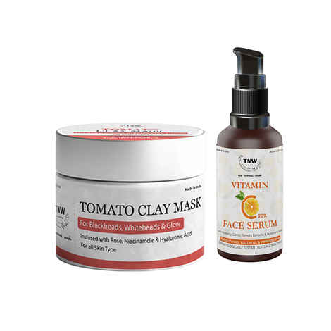 Buy Combo of 2- Tomato Clay Mask 50gm + Vitamin C Face Serum 30ml - Purplle
