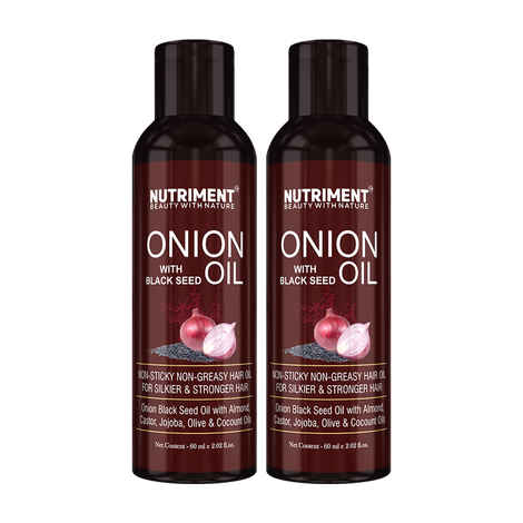 Buy Nutriment Red Onion Black Seed Hair Oil - 60ml Each (Pack of 2) - Purplle