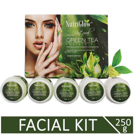 Buy NutriGlow Ultra Rich Natural Green Tea Facial Kit For Hydrates & Nourishes Skin, 250 gm - Purplle