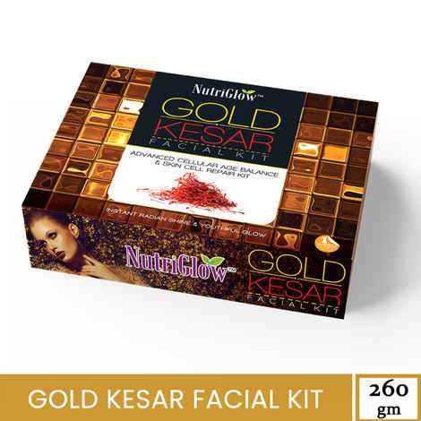 Buy NutriGlow Gold Kesar Facial Kit For Instant Radiant Shine & Youthful Glow, 260 gm - Purplle