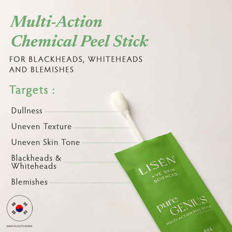 Buy LISEN Pure Genius - Multi - Action Peel Stick, Pack of 1 | Formulated with AHA and BHA for Blackheads, Whiteheads (Women & Men) - Purplle