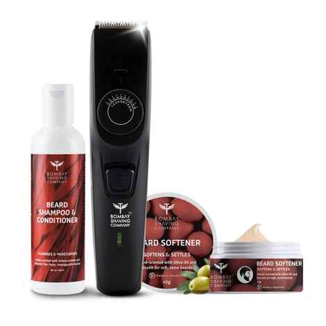 Buy Bombay Shaving Company Cordless Beard Trimmer for Men with free beard shampoo and beard softener 400 gm - Purplle