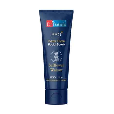 Buy Dr.Batra`s PRO+ Insta Glow Facial Scrub. Exfoliates Dead Skin Cells.Safflower, Walnut, Niacinamide, 100 gm - Purplle