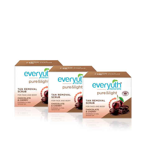 Buy Everyuth Naturals Chocolate and Cherry Tan Removal Scrub (50 g) - Pack of 3 - Purplle