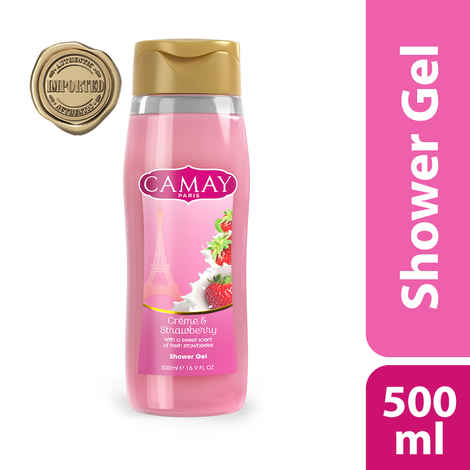 Buy Camay International Creme and Strawberry Shower Gel, Soft Fragrant Skin, 500 ml - Purplle