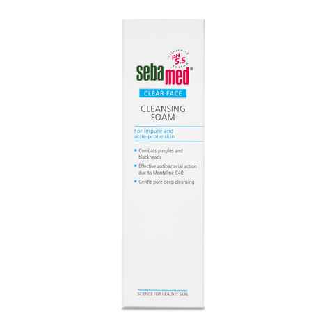Buy Sebamed Clear Face Foam 50ml|PH 5.5|Acne, pimples & blackheads|Montaline C40|Gentle deep cleanser - Purplle