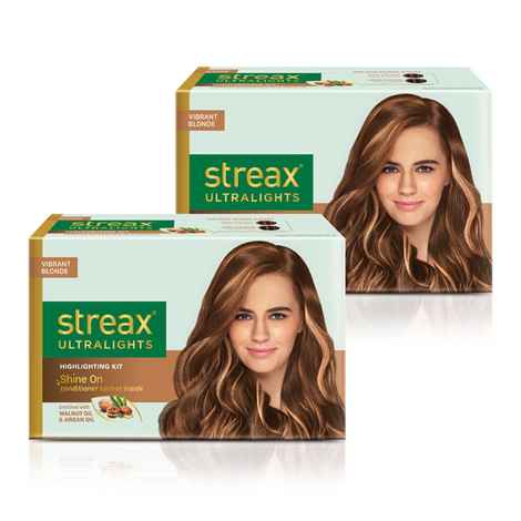 Buy Streax Ultralights Highlighting Kit- Vibrant Blonde Pack Of 2 80ml - Purplle