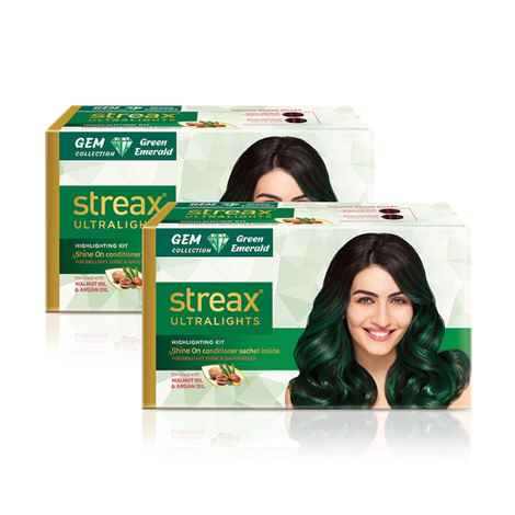 Buy Streax Ultralights Gem Collection Green Emerald Pack Of 2 300gm - Purplle