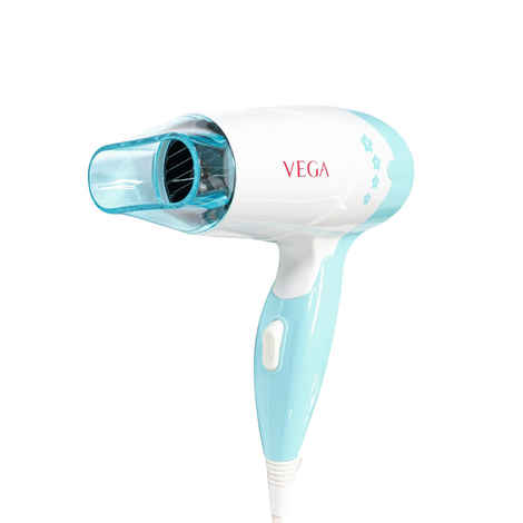Buy VEGA Insta Glam Foldable 1000 Watts Hair Dryer With 2 Heat & Speed Settings, VHDH-20N, White&Turquoise (Made In India) - 1 Pc - Purplle