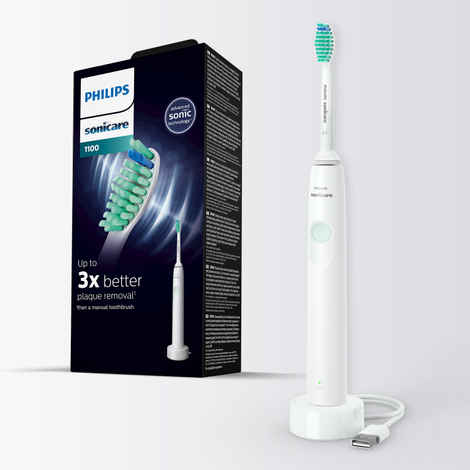 Buy Philips Sonicare ElectricToothbrush - Galway 1100 Series. Built in pressure sensor, Easy Start tech, Quad Pacer , 2 minute smart timer HX3641/11 - Purplle