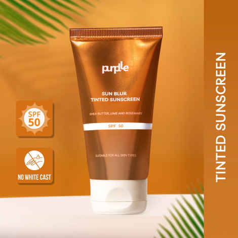 Buy Purplle Sun Blur Tinted Sunscreen - Shea Butter, Lime, and Rosemary SPF50 (50 gm) - Purplle