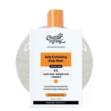 Chemist at Play Exfoliating Body Wash | Salicylic Acid, Vitamin E & Lactic Acid | Softens Skin (236 ml)