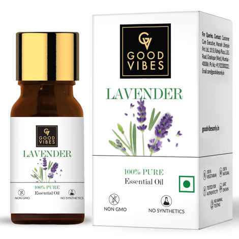 Buy Good Vibes Lavender 100% Pure Essential Oil | Skin Smoothening, Hair Growth | 100% Vegetarian, No GMO, No Synthetics, No Animal Testing (5 ml) - Purplle