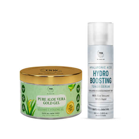 Buy Combo of 2- Hyaluronic Acid Toner 100ml + Pure Aloe Vera Gold Gel 100gm - Purplle