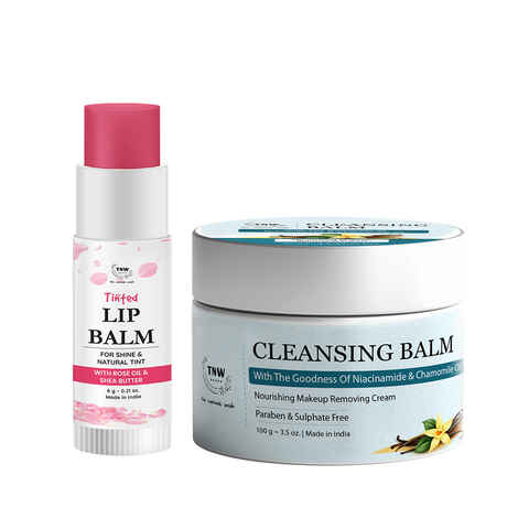 Buy Combo of 2- Cleansing Balm 100gm + Rose Tinted Lip Balm 6gm - Purplle