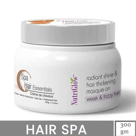 Buy NutriGlow Hair Spa Cream with Volumizing & Shine Lock Formula for Weak & Frizzy Hair, 300 gm - Purplle