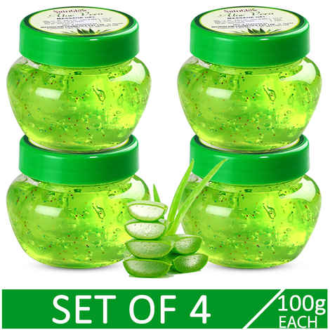 Buy NutriGlow Set of 4 Aloe Vera Moisturizing Massage Gel/ With Goodness of Aloe Vera & Tea Tree Oil/ Skin Hydration (100 gm each) - Purplle