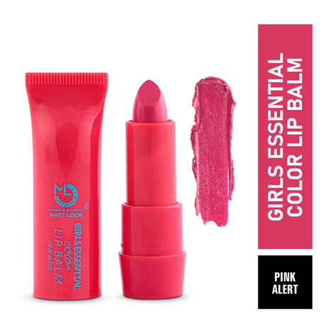 Buy Matt look Lip Makeup Girls Essential Colour Lip Balm Moisturizing Lip, Pink Alert (3.5gm) - Purplle