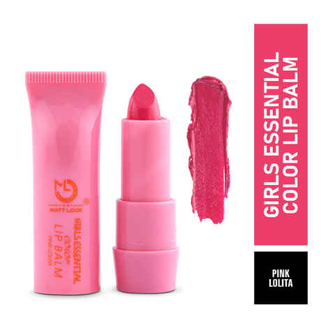 Buy Matt look Lip Makeup Girls Essential Colour Lip Balm Moisturizing Lip, Pink Lolita (3.5gm) - Purplle