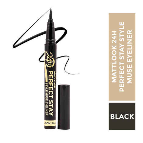 Buy Matt look Perfect Stay Style Muse Eyeliner 24 Hours Jet Black (1gm) - Purplle